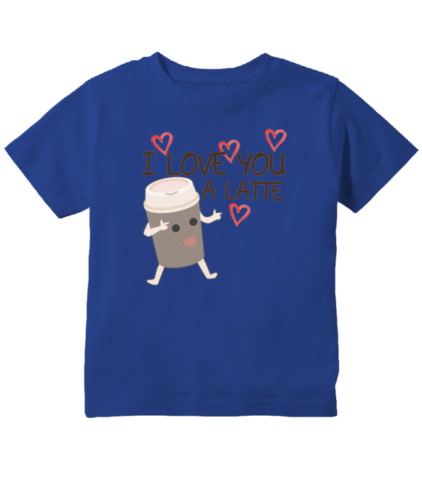 Brewed Affection & Tiny Sips – I Love You A Latte Coffee Pun Toddler T-Shirt!