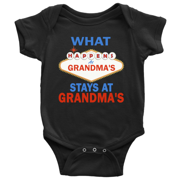 What Happens At Grandma's Stays At Grandma's, Funny Baby Onesie