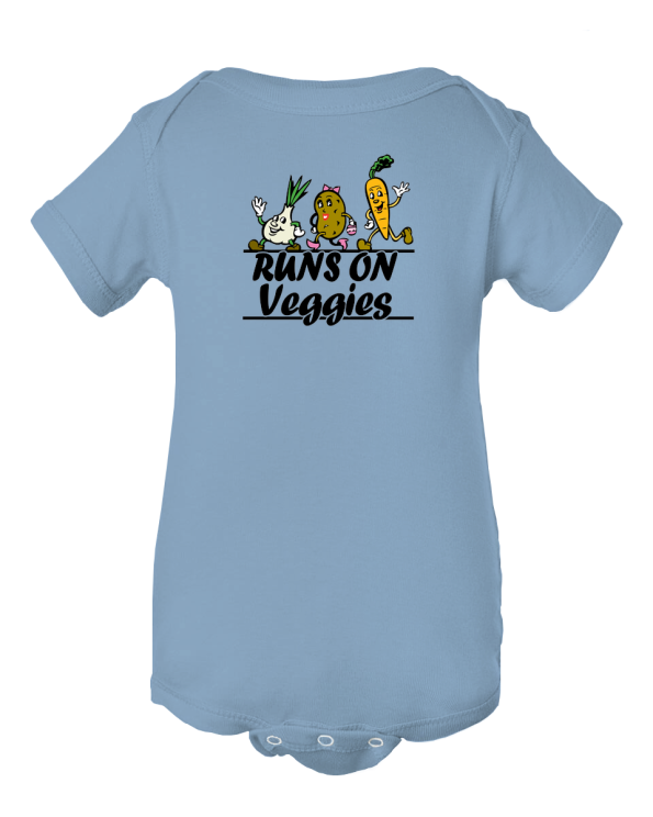 Veggie Vibes - Runs On Veggies, Vegan Baby Onesie!