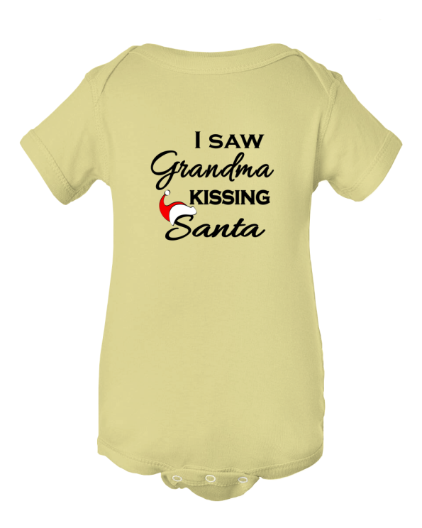 The Season's Tiniest Witness! "I Saw Grandma Kissing Santa" Christmas Baby Onesie