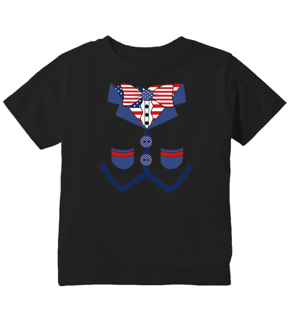 Star-Spangled Suave - Patriotic 4th of July Toddler Tuxedo T-Shirt!