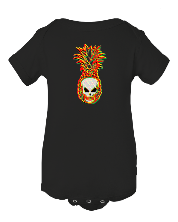 Tropical Vibes & Rebel Winks – Colorful Pineapple Skull Hipster Unisex Baby Onesie!