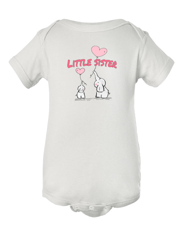 Sibling Bonds & Gentle Trunks - "Little Sister Elephant" Baby Onesie!