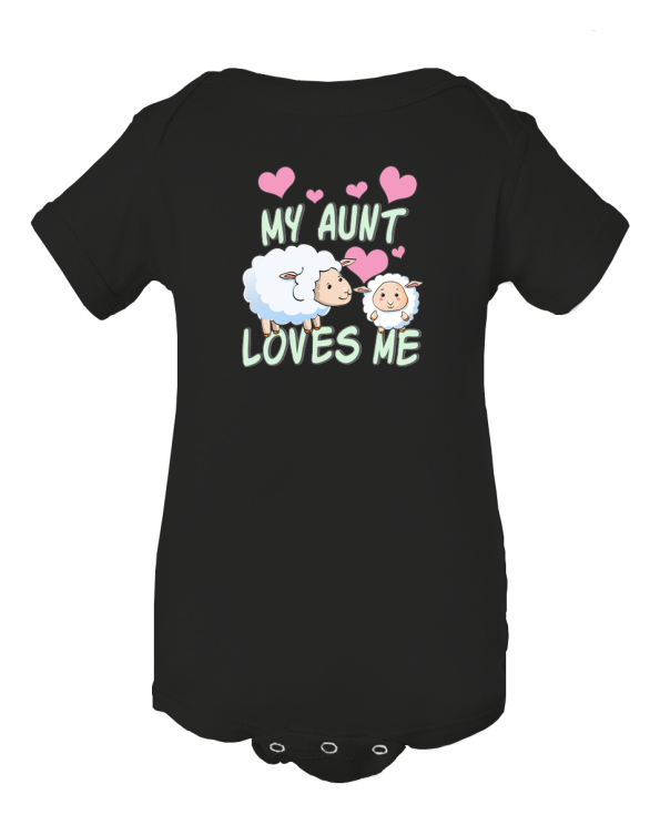 Warm Affection & Cuddly Sheeps - "My Aunt Loves Me Little Sheeps" Baby Onesie!