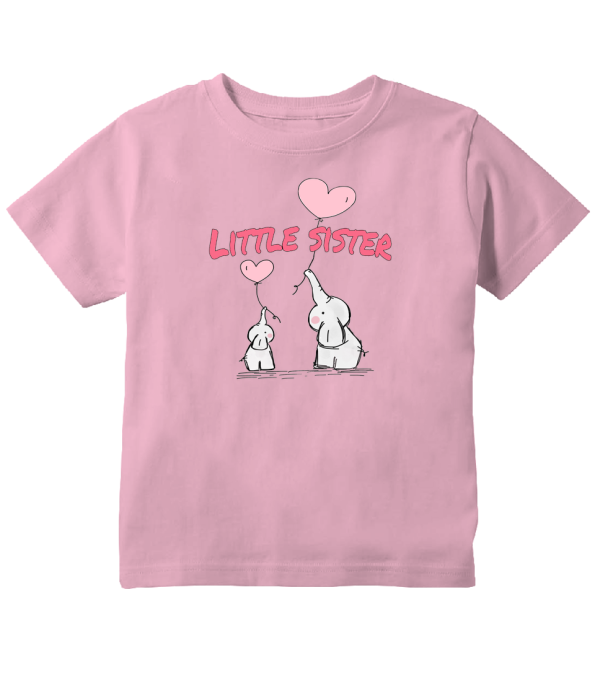 Sibling Bonds & Floating Dreams - "Little Sister Elephant And Heart Balloons" Toddler T-Shirt!