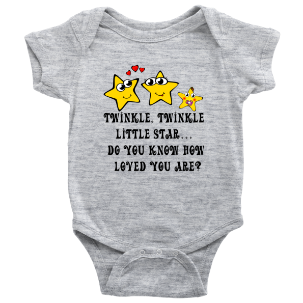 Starry Cuddles – Cute Unisex Twinkle Little Star Nursery Rhyme Baby Onesie!