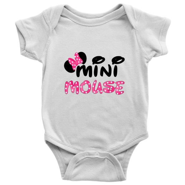 Pink Bow Mini Mouse Baby Onesie