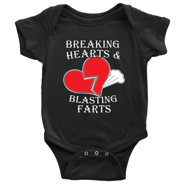 breaking hearts and blasting farts onesie